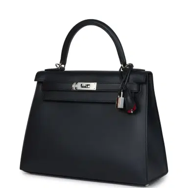 HERMÈS Hermes Special Order (HSS) Kelly Sellier 28 Bleu Obscur Verso Sombrero Palladium Hardware | Thumbnail 5 HERMÈS Hermes Special Order (HSS) Kelly Sellier 28 Bleu Obscur Verso Sombrero Palladium Hardware | Thumbnail 5