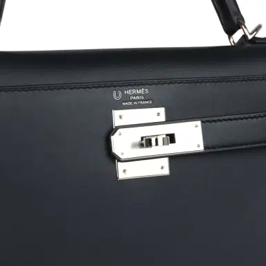 HERMÈS Hermes Special Order (HSS) Kelly Sellier 28 Bleu Obscur Verso Sombrero Palladium Hardware | Thumbnail 7 HERMÈS Hermes Special Order (HSS) Kelly Sellier 28 Bleu Obscur Verso Sombrero Palladium Hardware | Thumbnail 7