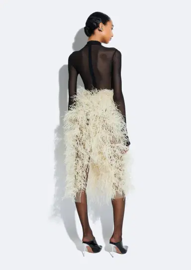 Lapointe Marbled Feathers High Waist Skirt | Thumbnail 2 Lapointe Marbled Feathers High Waist Skirt | Thumbnail 2
