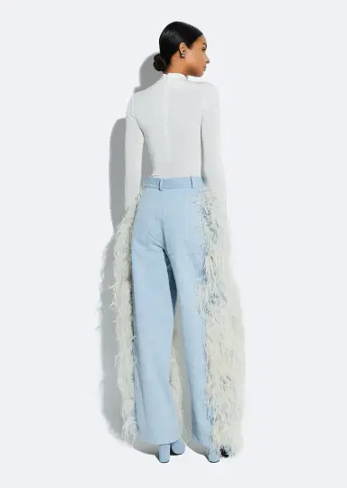 LAPOINTE Washed Denim Straight Leg Pant With Feathers | Thumbnail 2 LAPOINTE Washed Denim Straight Leg Pant With Feathers | Thumbnail 2