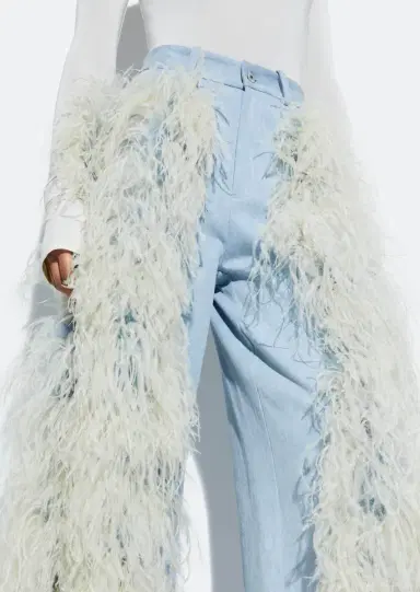 LAPOINTE Washed Denim Straight Leg Pant With Feathers | Thumbnail 3 LAPOINTE Washed Denim Straight Leg Pant With Feathers | Thumbnail 3