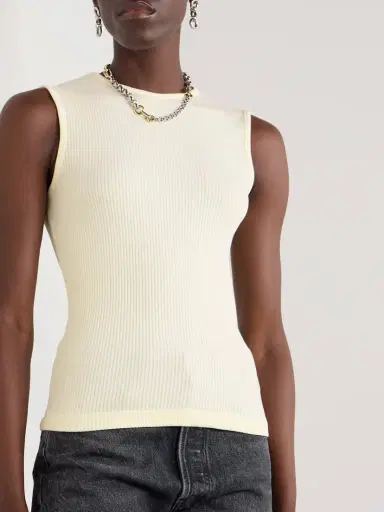 AGOLDE Binx Ribbed Stretch-lyocell And Organic Cotton-blend Tank | Thumbnail 3 AGOLDE Binx Ribbed Stretch-lyocell And Organic Cotton-blend Tank | Thumbnail 3