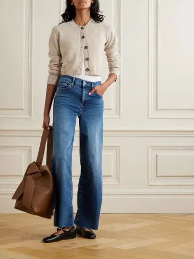 Frame Le Slim Palazzo Distressed High-rise Wide-leg Organic Jeans | Thumbnail 2 Frame Le Slim Palazzo Distressed High-rise Wide-leg Organic Jeans | Thumbnail 2