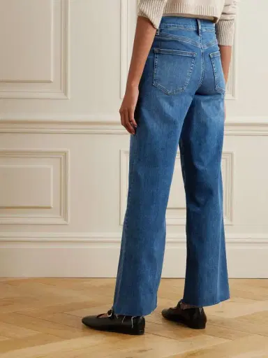 Frame Le Slim Palazzo Distressed High-rise Wide-leg Organic Jeans | Thumbnail 4 Frame Le Slim Palazzo Distressed High-rise Wide-leg Organic Jeans | Thumbnail 4