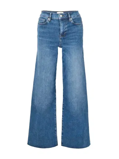 Frame Le Slim Palazzo Distressed High-rise Wide-leg Organic Jeans | Thumbnail 1 Frame Le Slim Palazzo Distressed High-rise Wide-leg Organic Jeans | Thumbnail 1