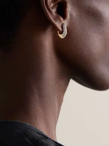 Uniform Object Shard 18-karat Gold Diamond Hoop Earrings | Thumbnail 2 Uniform Object Shard 18-karat Gold Diamond Hoop Earrings | Thumbnail 2