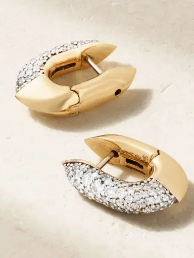 Uniform Object Shard 18-karat Gold Diamond Hoop Earrings | Thumbnail 3 Uniform Object Shard 18-karat Gold Diamond Hoop Earrings | Thumbnail 3