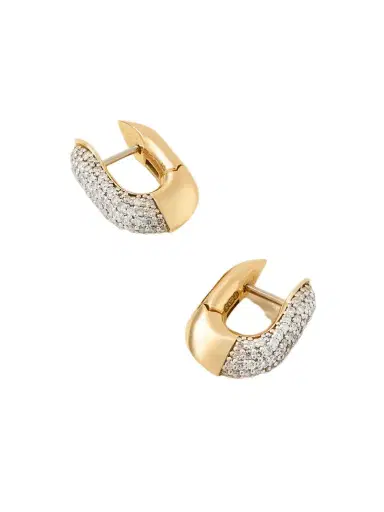 Uniform Object Shard 18-karat Gold Diamond Hoop Earrings | Thumbnail 1 Uniform Object Shard 18-karat Gold Diamond Hoop Earrings | Thumbnail 1