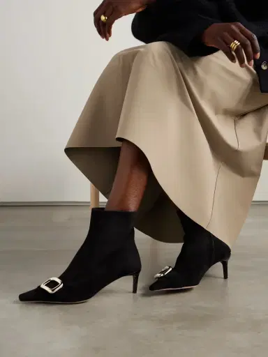 Roger Vivier Viv' Canard 55 Suede Ankle Boots | Thumbnail 2 Roger Vivier Viv' Canard 55 Suede Ankle Boots | Thumbnail 2