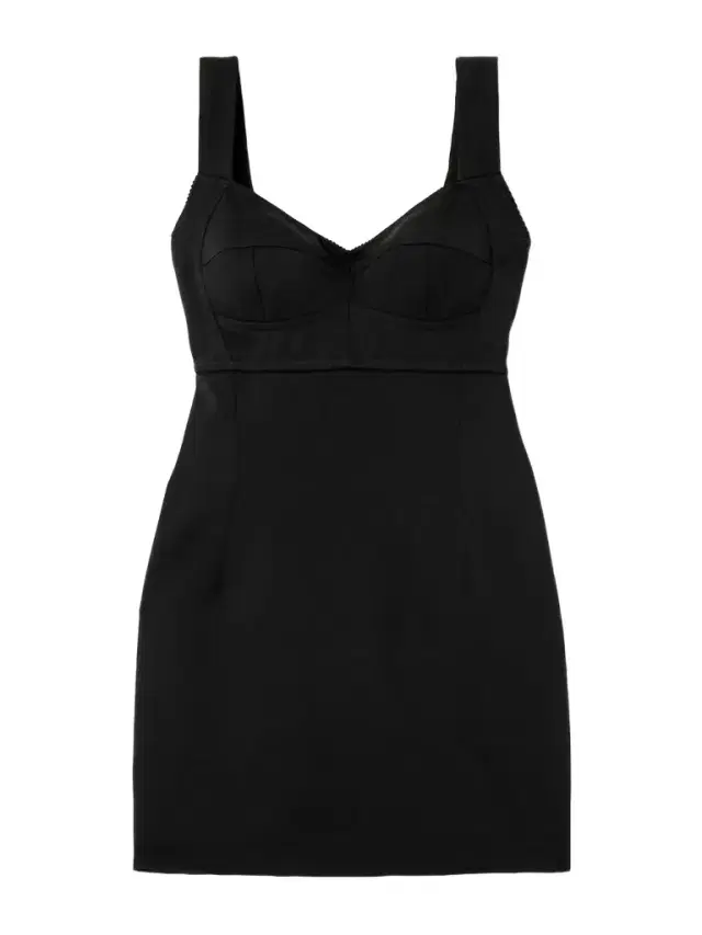 Scalloped Wool-blend Gabardine Mini Corset Dress Scalloped Wool-blend Gabardine Mini Corset Dress