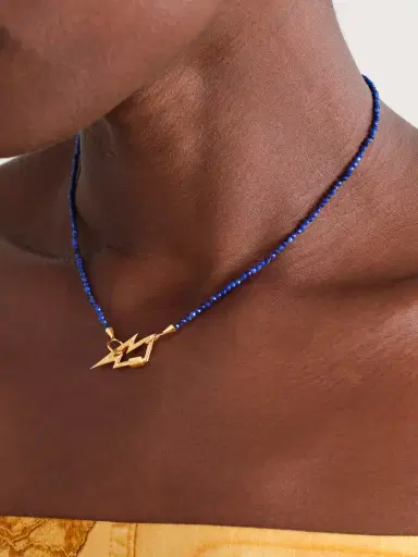 Marla Aaron Itty Bitty Strand 14-karat Gold Lapis Lazuli Necklace | Thumbnail 2 Marla Aaron Itty Bitty Strand 14-karat Gold Lapis Lazuli Necklace | Thumbnail 2