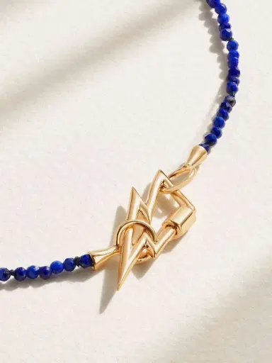 Marla Aaron Itty Bitty Strand 14-karat Gold Lapis Lazuli Necklace | Thumbnail 4 Marla Aaron Itty Bitty Strand 14-karat Gold Lapis Lazuli Necklace | Thumbnail 4