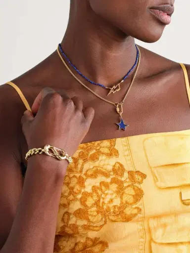 Marla Aaron Itty Bitty Strand 14-karat Gold Lapis Lazuli Necklace | Thumbnail 5 Marla Aaron Itty Bitty Strand 14-karat Gold Lapis Lazuli Necklace | Thumbnail 5