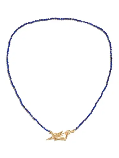 Marla Aaron Itty Bitty Strand 14-karat Gold Lapis Lazuli Necklace | Thumbnail 1 Marla Aaron Itty Bitty Strand 14-karat Gold Lapis Lazuli Necklace | Thumbnail 1