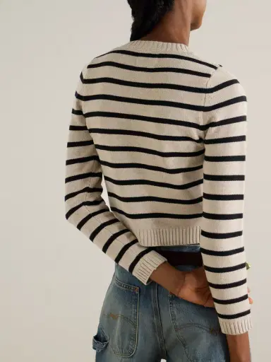 Denimist Cropped Striped Cotton-blend Cardigan - x large | Thumbnail 3 Denimist Cropped Striped Cotton-blend Cardigan - x large | Thumbnail 3