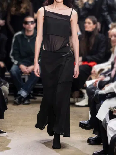 Proenza Schouler Dani Paneled Faux Leather-trimmed Chiffon And Frayed Jersey Maxi Wrap Dress | Thumbnail 4 Proenza Schouler Dani Paneled Faux Leather-trimmed Chiffon And Frayed Jersey Maxi Wrap Dress | Thumbnail 4