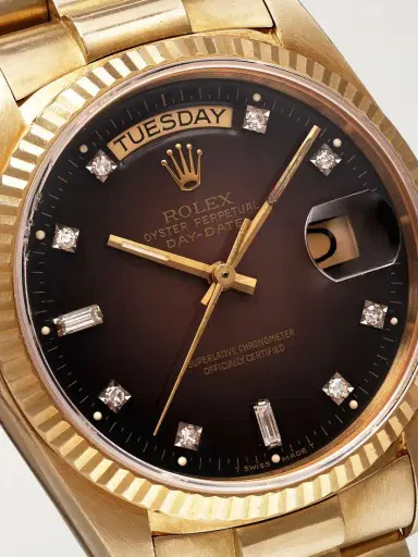 Stephanie Windsor + Rolex Vintage 1986 Oyster Perpetual Day-date President Automatic 36mm 18-karat Gold Diamond Watch, Ref. No., 18083 | Thumbnail 5 Stephanie Windsor + Rolex Vintage 1986 Oyster Perpetual Day-date President Automatic 36mm 18-karat Gold Diamond Watch, Ref. No., 18083 | Thumbnail 5