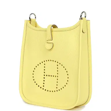 HERMÈS Hermes Evelyne TPM Limoncello Clemence Palladium Hardware | Thumbnail 3 HERMÈS Hermes Evelyne TPM Limoncello Clemence Palladium Hardware | Thumbnail 3