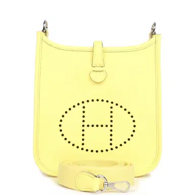 HERMÈS Hermes Evelyne TPM Limoncello Clemence Palladium Hardware | Thumbnail 1 HERMÈS Hermes Evelyne TPM Limoncello Clemence Palladium Hardware | Thumbnail 1