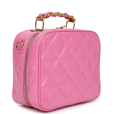 Chanel Vintage Chanel Lunchbox Vanity Bag Pink Patent Gold Hardware | Thumbnail 2 Chanel Vintage Chanel Lunchbox Vanity Bag Pink Patent Gold Hardware | Thumbnail 2