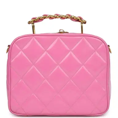 Chanel Vintage Chanel Lunchbox Vanity Bag Pink Patent Gold Hardware | Thumbnail 4 Chanel Vintage Chanel Lunchbox Vanity Bag Pink Patent Gold Hardware | Thumbnail 4