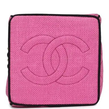 Chanel Vintage Chanel Set of Two Mini Bucket Bag & Oval Handbag Pink and Black Raffia Gold Hardware | Thumbnail 9 Chanel Vintage Chanel Set of Two Mini Bucket Bag & Oval Handbag Pink and Black Raffia Gold Hardware | Thumbnail 9