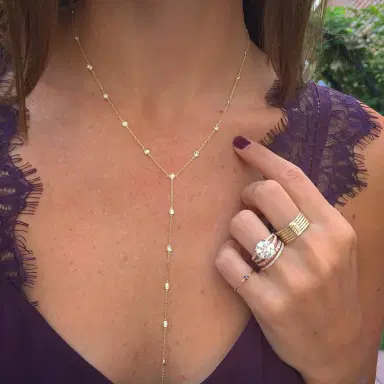 Stephanie Gottlieb Diamond Bezel Station Lariat Necklace | Thumbnail 3 Stephanie Gottlieb Diamond Bezel Station Lariat Necklace | Thumbnail 3