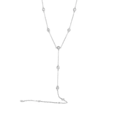Stephanie Gottlieb Diamond Bezel Station Lariat Necklace | Thumbnail 1 Stephanie Gottlieb Diamond Bezel Station Lariat Necklace | Thumbnail 1