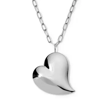 Stephanie Gottlieb Heartfelt Gold Jumbo Puffy Heart with Paperclip Chain Necklace | Thumbnail 2 Stephanie Gottlieb Heartfelt Gold Jumbo Puffy Heart with Paperclip Chain Necklace | Thumbnail 2