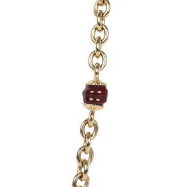 Chanel Chanel CC Gripoix Burgundy Beaded Necklace Gold Hardware | Thumbnail 2 Chanel Chanel CC Gripoix Burgundy Beaded Necklace Gold Hardware | Thumbnail 2