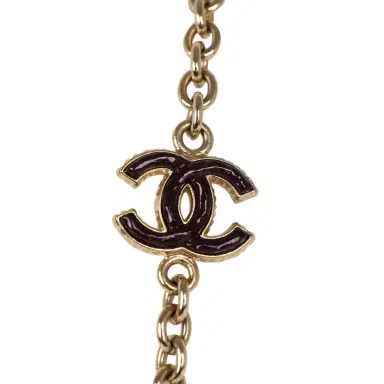 Chanel Chanel CC Gripoix Burgundy Beaded Necklace Gold Hardware | Thumbnail 3 Chanel Chanel CC Gripoix Burgundy Beaded Necklace Gold Hardware | Thumbnail 3