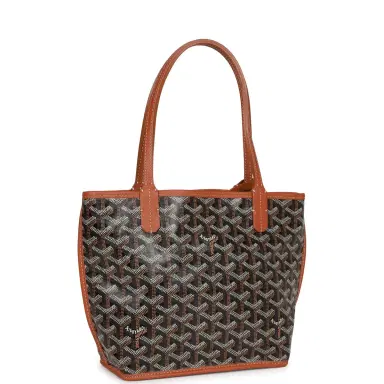 goyard Goyard Goyardine Black Anjou Mini Reversible Tote Bag Palladium Hardware | Thumbnail 2 goyard Goyard Goyardine Black Anjou Mini Reversible Tote Bag Palladium Hardware | Thumbnail 2
