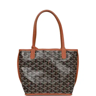 goyard Goyard Goyardine Black Anjou Mini Reversible Tote Bag Palladium Hardware | Thumbnail 4 goyard Goyard Goyardine Black Anjou Mini Reversible Tote Bag Palladium Hardware | Thumbnail 4