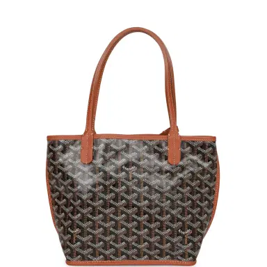 goyard Goyard Goyardine Black Anjou Mini Reversible Tote Bag Palladium Hardware | Thumbnail 1 goyard Goyard Goyardine Black Anjou Mini Reversible Tote Bag Palladium Hardware | Thumbnail 1