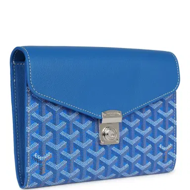 goyard Goyard Goyardine Sky Blue Chypre Wallet-Pouch Palladium Hardware | Thumbnail 2 goyard Goyard Goyardine Sky Blue Chypre Wallet-Pouch Palladium Hardware | Thumbnail 2