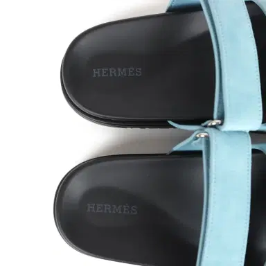 HERMÈS Hermes Chypre Techno Sandals Bleu Mineral Suede Palladium Hardware 37 EU | Thumbnail 8 HERMÈS Hermes Chypre Techno Sandals Bleu Mineral Suede Palladium Hardware 37 EU | Thumbnail 8