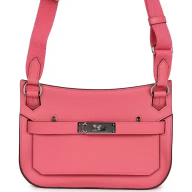 HERMÈS Hermes Mini Jypsiere Rose Azalee Swift Palladium Hardware | Thumbnail 1 HERMÈS Hermes Mini Jypsiere Rose Azalee Swift Palladium Hardware | Thumbnail 1