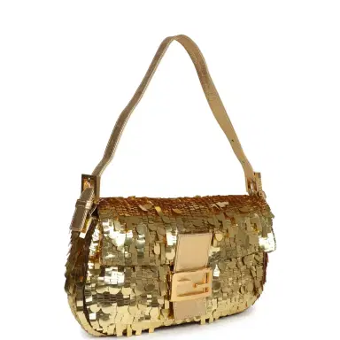 Fendi Vintage Fendi Baguette Bag Gold Sequin Gold Hardware | Thumbnail 2 Fendi Vintage Fendi Baguette Bag Gold Sequin Gold Hardware | Thumbnail 2
