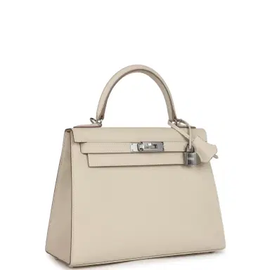 HERMÈS Hermes Kelly Sellier 28 Craie Epsom Palladium Hardware | Thumbnail 2 HERMÈS Hermes Kelly Sellier 28 Craie Epsom Palladium Hardware | Thumbnail 2