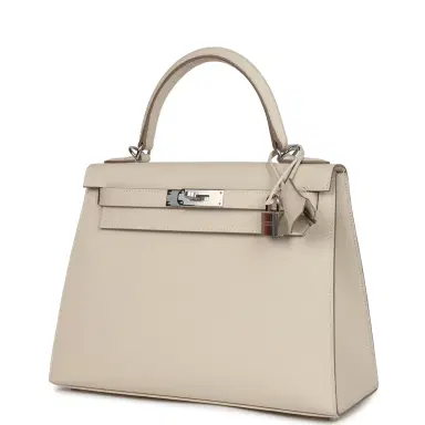 HERMÈS Hermes Kelly Sellier 28 Craie Epsom Palladium Hardware | Thumbnail 3 HERMÈS Hermes Kelly Sellier 28 Craie Epsom Palladium Hardware | Thumbnail 3