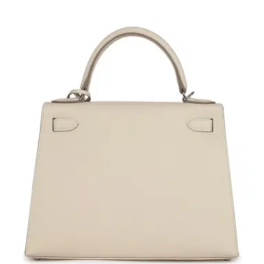 HERMÈS Hermes Kelly Sellier 28 Craie Epsom Palladium Hardware | Thumbnail 5 HERMÈS Hermes Kelly Sellier 28 Craie Epsom Palladium Hardware | Thumbnail 5
