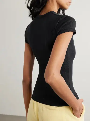 CDLP Ribbed Stretch Lyocell And Cotton-blend T-shirt | Thumbnail 3 CDLP Ribbed Stretch Lyocell And Cotton-blend T-shirt | Thumbnail 3