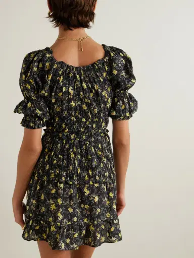 DÔEN Ismene Shirred Floral-print Organic Cotton-blend Voile Mini Dress | Thumbnail 4 DÔEN Ismene Shirred Floral-print Organic Cotton-blend Voile Mini Dress | Thumbnail 4