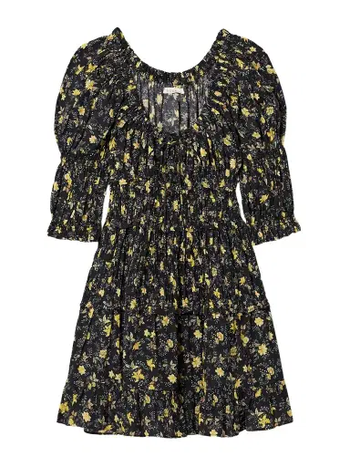 DÔEN Ismene Shirred Floral-print Organic Cotton-blend Voile Mini Dress | Thumbnail 1 DÔEN Ismene Shirred Floral-print Organic Cotton-blend Voile Mini Dress | Thumbnail 1
