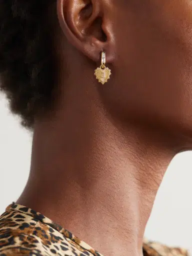 Foundrae Heart Pave Initial Petite Baguette Fob 18-karat Gold Diamond Single arring | Thumbnail 2 Foundrae Heart Pave Initial Petite Baguette Fob 18-karat Gold Diamond Single arring | Thumbnail 2
