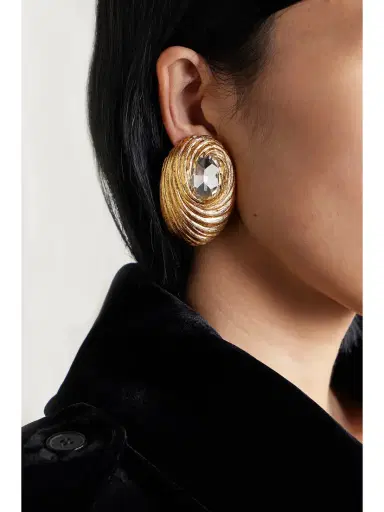 Saint Laurent tone Crystal Clip Earrings | Thumbnail 2 Saint Laurent tone Crystal Clip Earrings | Thumbnail 2