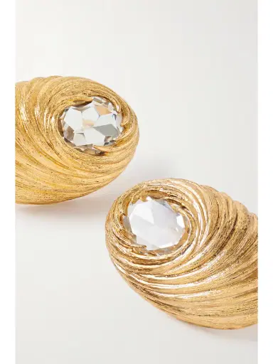 Saint Laurent tone Crystal Clip Earrings | Thumbnail 4 Saint Laurent tone Crystal Clip Earrings | Thumbnail 4