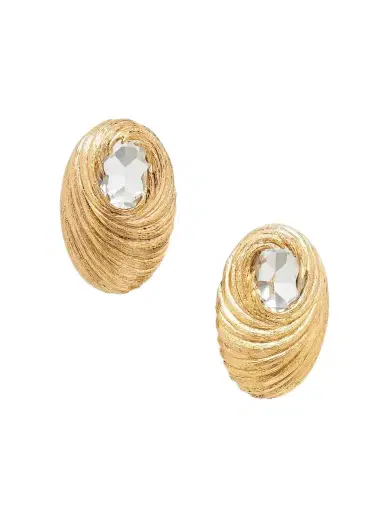 Saint Laurent tone Crystal Clip Earrings | Thumbnail 1 Saint Laurent tone Crystal Clip Earrings | Thumbnail 1