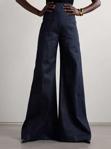 Carolina Herrera Paneled Cotton-blend High-rise Flared Jeans | Thumbnail 3 Carolina Herrera Paneled Cotton-blend High-rise Flared Jeans | Thumbnail 3
