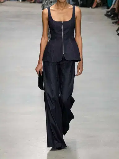 Carolina Herrera Paneled Cotton-blend High-rise Flared Jeans | Thumbnail 5 Carolina Herrera Paneled Cotton-blend High-rise Flared Jeans | Thumbnail 5